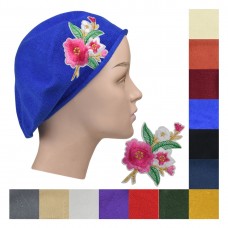 Cotton Beret Mujer&apos;s Soft Ladies Hat w/Pink & White Bouquet Flower Great Colors  eb-17972459